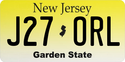 NJ license plate J27ORL