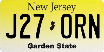 NJ license plate J27ORN