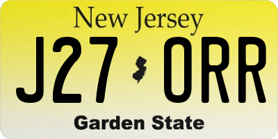 NJ license plate J27ORR