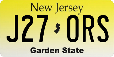 NJ license plate J27ORS