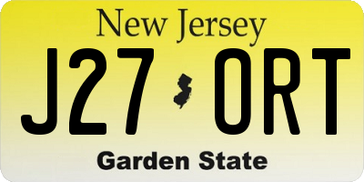 NJ license plate J27ORT