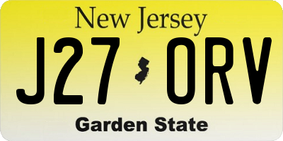 NJ license plate J27ORV