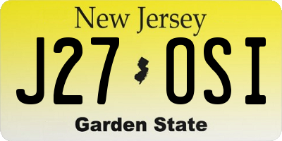 NJ license plate J27OSI