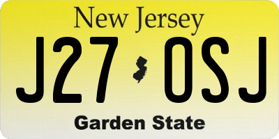 NJ license plate J27OSJ