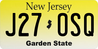 NJ license plate J27OSQ