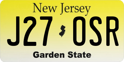 NJ license plate J27OSR