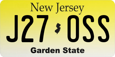 NJ license plate J27OSS