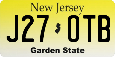 NJ license plate J27OTB