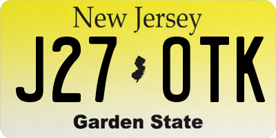 NJ license plate J27OTK