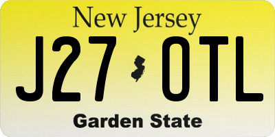 NJ license plate J27OTL