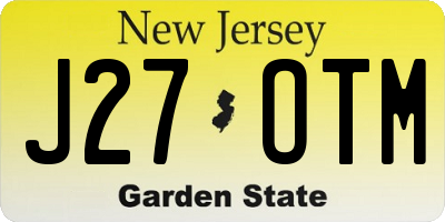 NJ license plate J27OTM