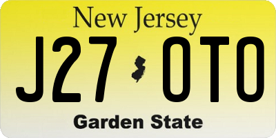 NJ license plate J27OTO