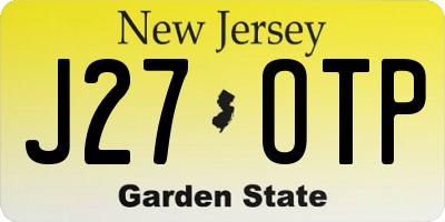NJ license plate J27OTP