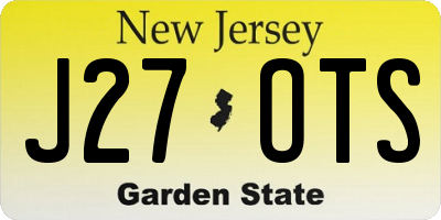 NJ license plate J27OTS