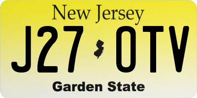 NJ license plate J27OTV