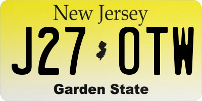 NJ license plate J27OTW