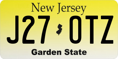 NJ license plate J27OTZ