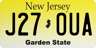 NJ license plate J27OUA