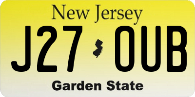 NJ license plate J27OUB