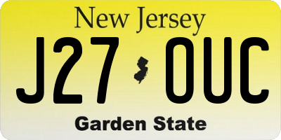 NJ license plate J27OUC