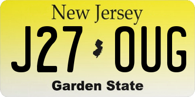NJ license plate J27OUG