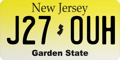 NJ license plate J27OUH