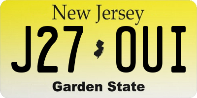 NJ license plate J27OUI