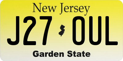 NJ license plate J27OUL