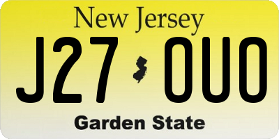 NJ license plate J27OUO