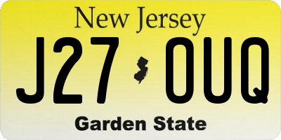 NJ license plate J27OUQ
