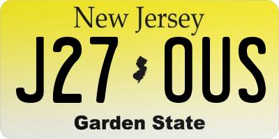 NJ license plate J27OUS