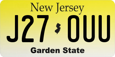 NJ license plate J27OUU