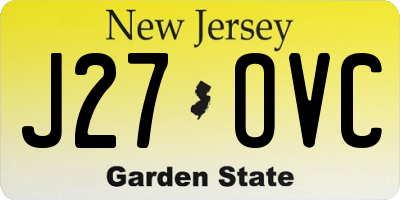 NJ license plate J27OVC
