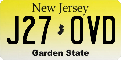 NJ license plate J27OVD