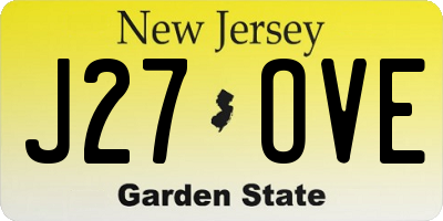NJ license plate J27OVE