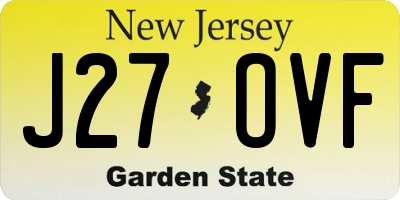 NJ license plate J27OVF