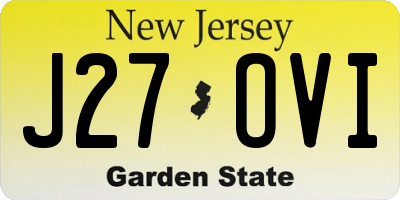 NJ license plate J27OVI