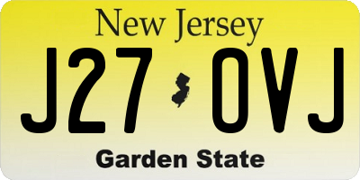 NJ license plate J27OVJ