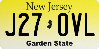 NJ license plate J27OVL