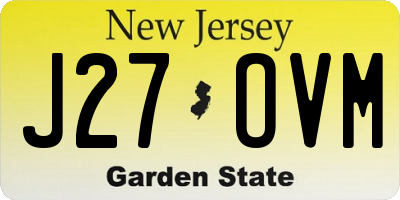NJ license plate J27OVM