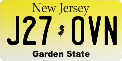 NJ license plate J27OVN