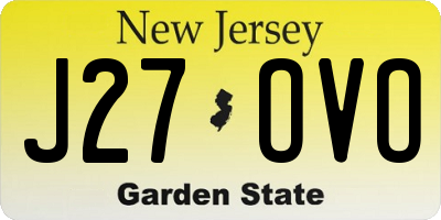NJ license plate J27OVO