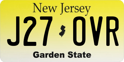 NJ license plate J27OVR