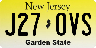 NJ license plate J27OVS