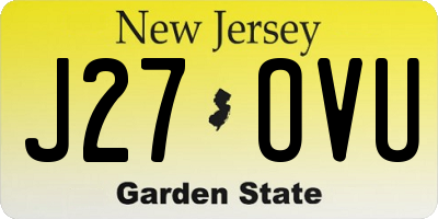 NJ license plate J27OVU