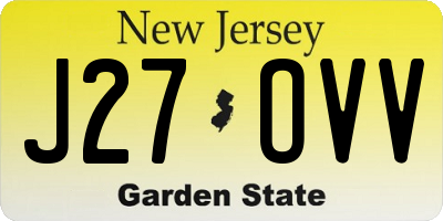 NJ license plate J27OVV