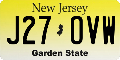 NJ license plate J27OVW