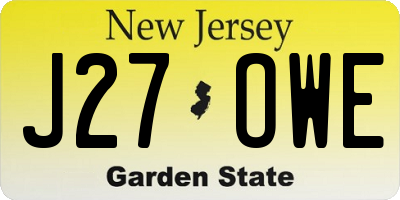 NJ license plate J27OWE