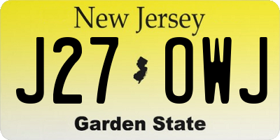 NJ license plate J27OWJ