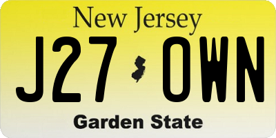 NJ license plate J27OWN